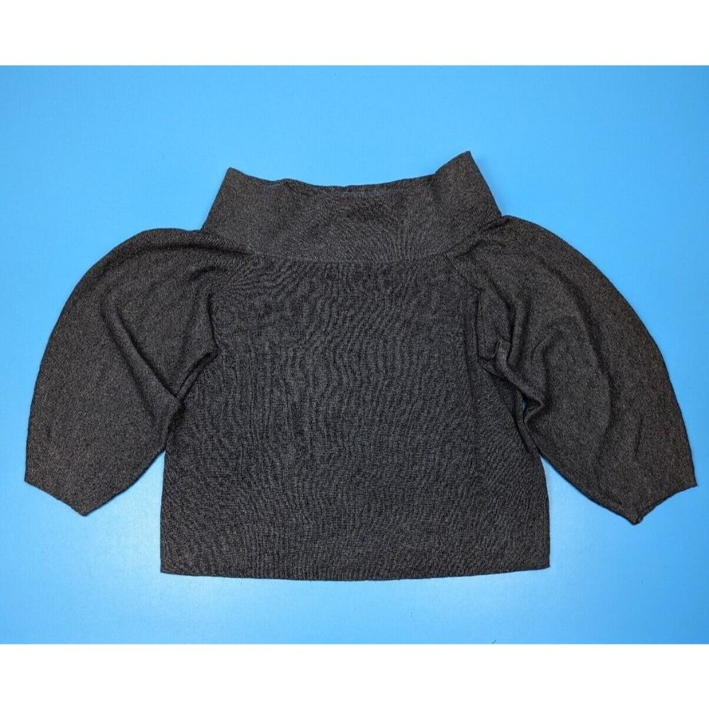 New HM Women's Big Collar Sweater Blue Baggy Cropped Size Medium